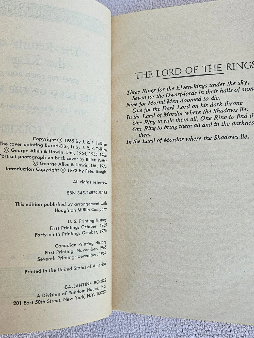 Ballentine Books lord rings